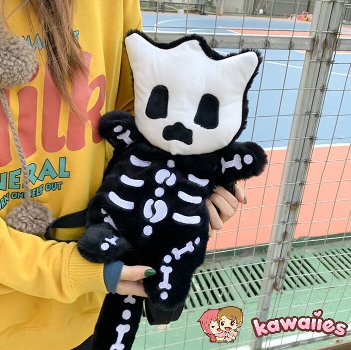 Whisper the Mini Skeleton Plush Backpack-Kawaii Dream
