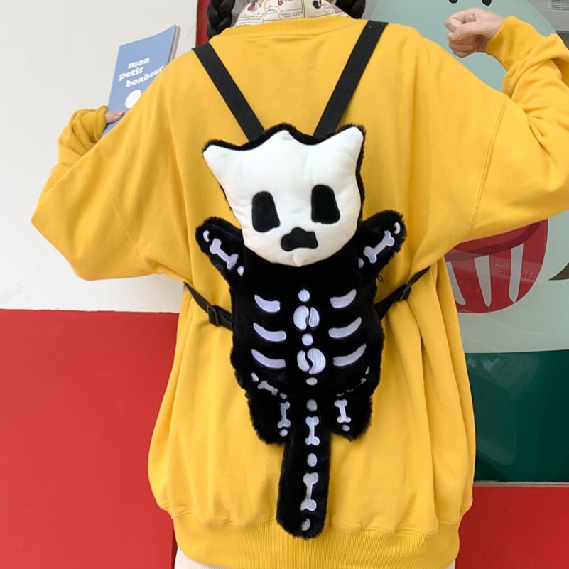 Whisper the Mini Skeleton Plush Backpack-Kawaii Dream