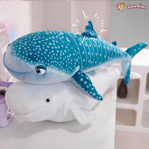 White Beluga Blue Whale Shark 75cm Plushies-Kawaii Dream
