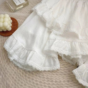 White Black Irregular Layered Mini Skirt-Kawaii Dream