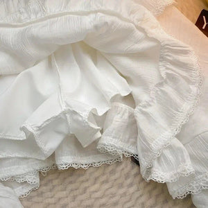 White Black Irregular Layered Mini Skirt-Kawaii Dream