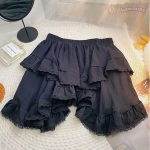 White Black Irregular Layered Mini Skirt-Kawaii Dream