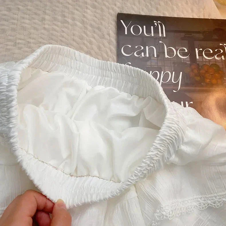 White Black Irregular Layered Mini Skirt-Kawaii Dream