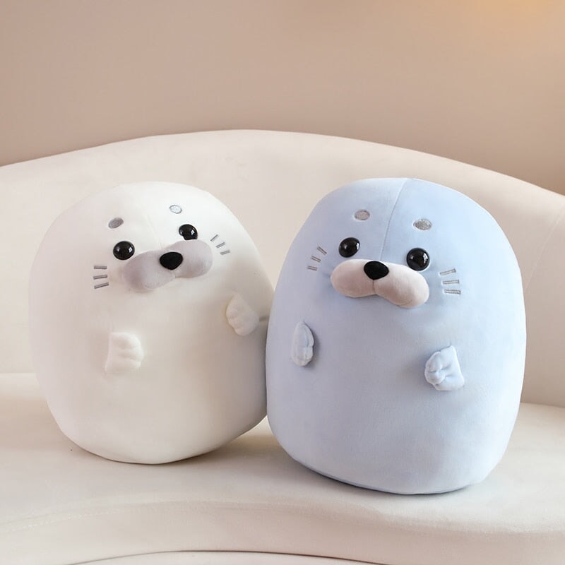 White Blue Baby Seal Plushies-Kawaii Dream
