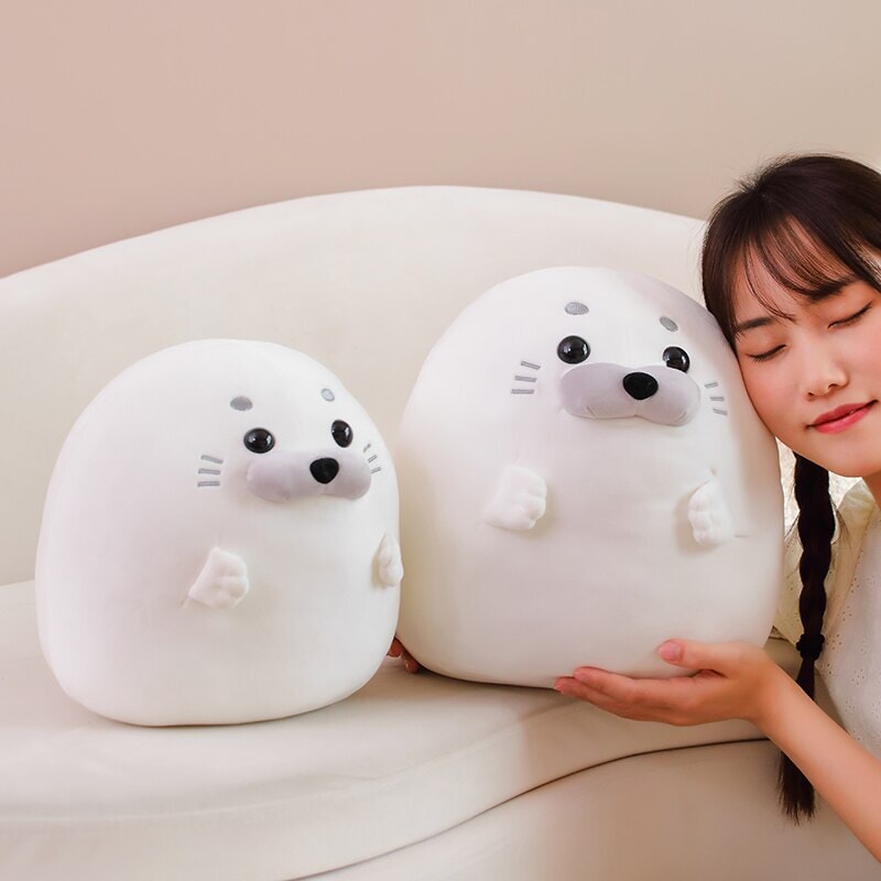 White Blue Baby Seal Plushies-Kawaii Dream
