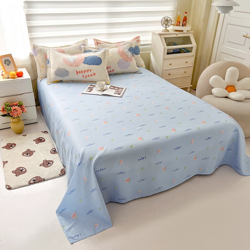 White Bunny Space Moon Bedding Set-Kawaii Dream