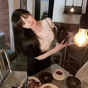 White Gray Winged Gem B Women's Tee-Kawaii Dream