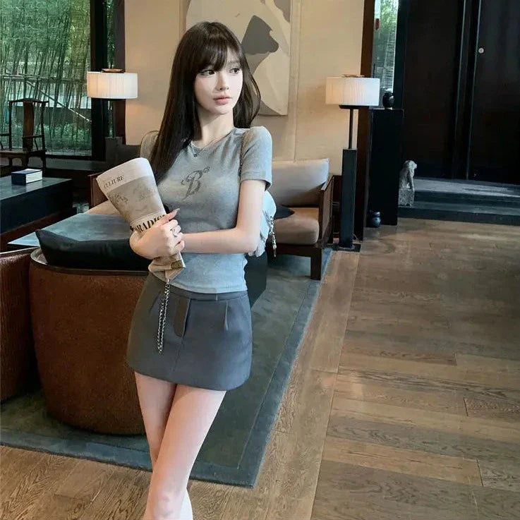 White Gray Winged Gem B Women's Tee-Kawaii Dream