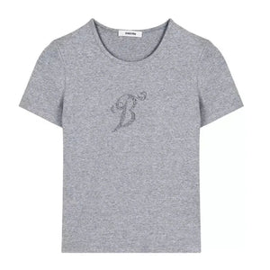 White Gray Winged Gem B Women's Tee-Kawaii Dream