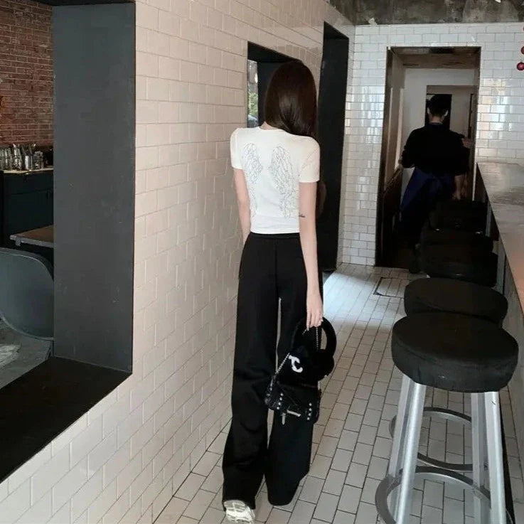 White Gray Winged Gem B Women's Tee-Kawaii Dream