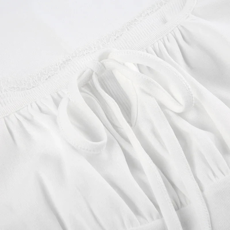 White Harajuku Laced Women's Long Sleeve Top-Kawaii Dream