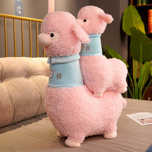 White Pink Fluffy Alpaca Plushie-Kawaii Dream