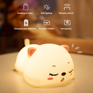 Yawning Cat LED Night Light-Kawaii Dream