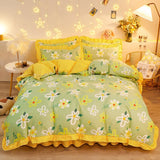 Yellow Floral Bedding Set Collection with Bed Sheet-Kawaii Dream