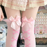 Pink Bow Over-the-Knee Socks