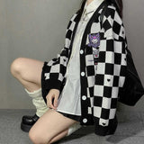 Kawaii Checkered Cardigan