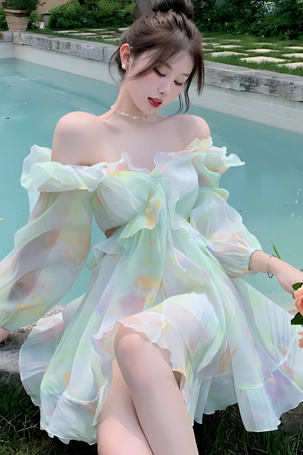 Tie-Dye Fairy Ruffled Dress