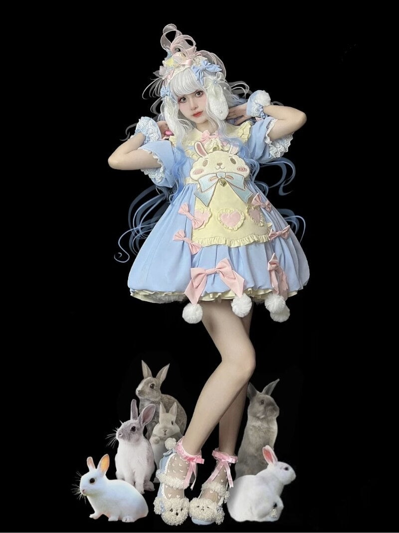Pastel Easter Bunny Lolita Dress – Kawaii Dream