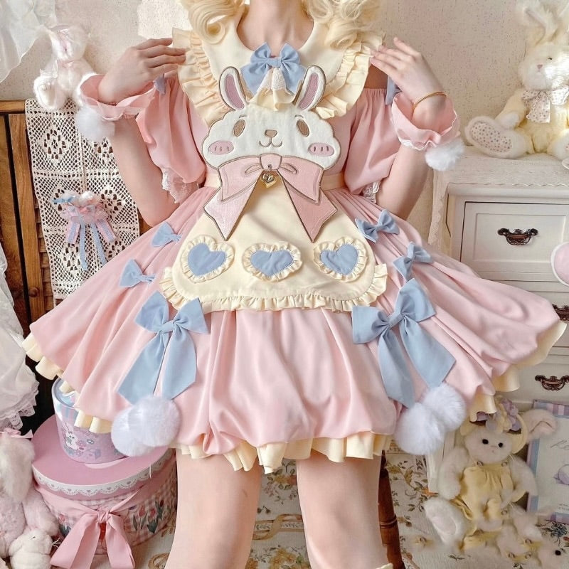 kawaii dress 3pc Set Sweet Lolita Kawaii Dress JSK (HCT14)