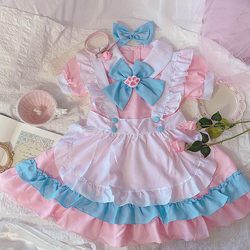 maid dress pink Puppy Maid Dress Pink/Blue / XL