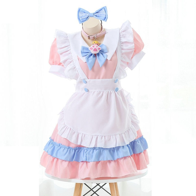 pink maid dress Puppy Maid Dress Pink/Blue / XL